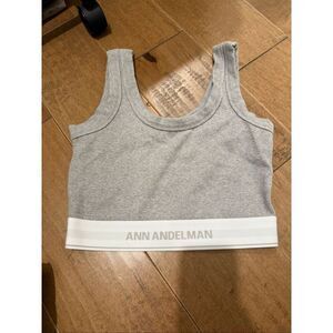 Ann Andelman Grey Ribbed Sports Bra